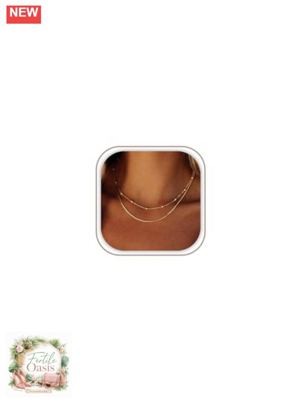 14k Gold Plated Layered Necklace Set Dainty Herringbone Chain Women